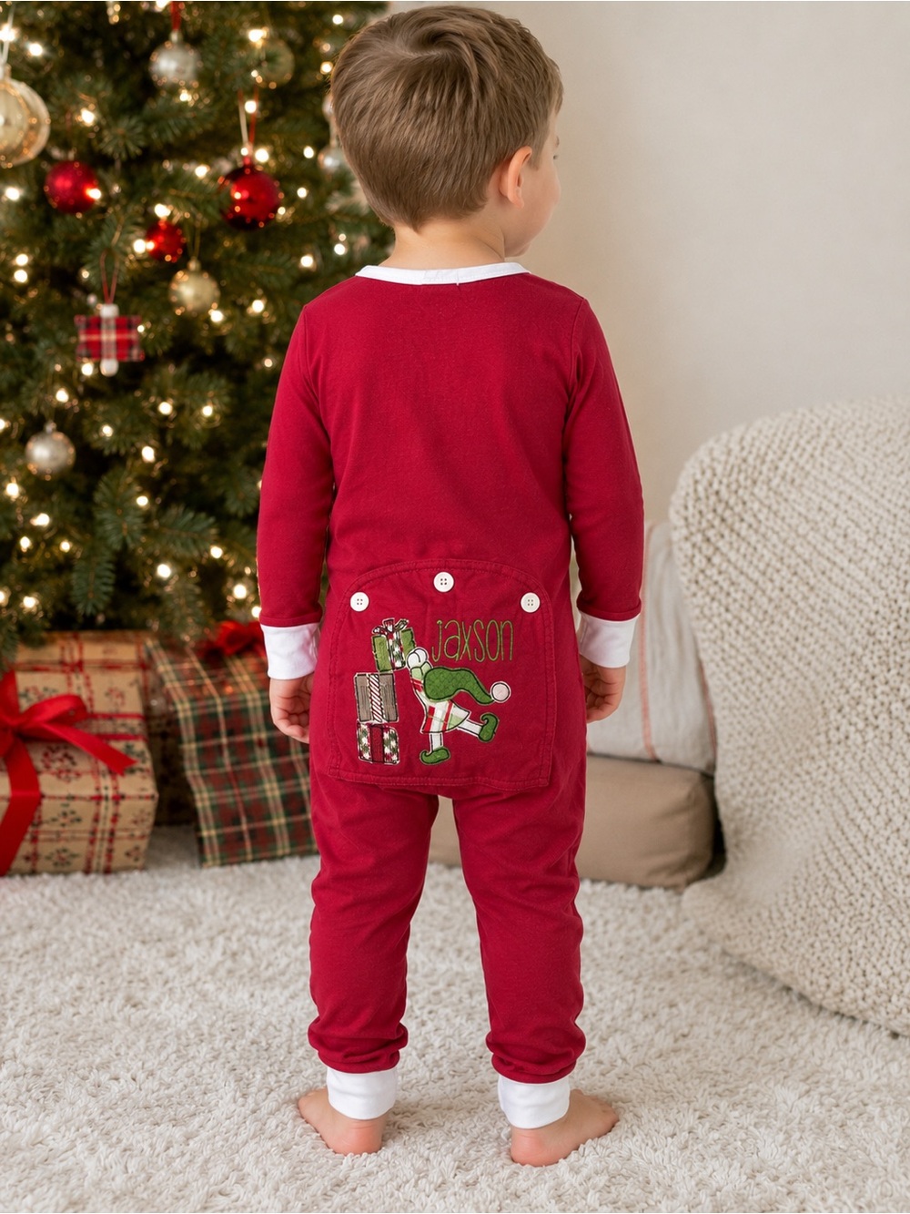 "Christmas With The Herd" Jaxson Drop-Flap Toddler Union Suit 3T